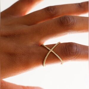 EF Collection X Ring in 14K Rose Gold. Size 7.